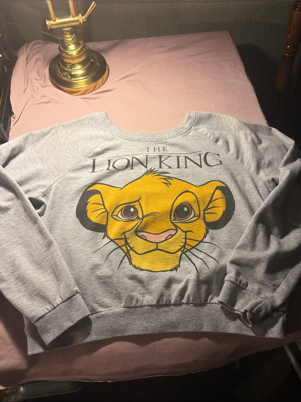 Disney Grey Sweatshirt with Yellow Simba Graphic